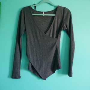 Chocolate V-neck Wrapped Sweater